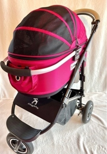 AirBuggy for Dog ブレーキ付き　カート&ドーム型コット　レザーハンドルカスタム済み