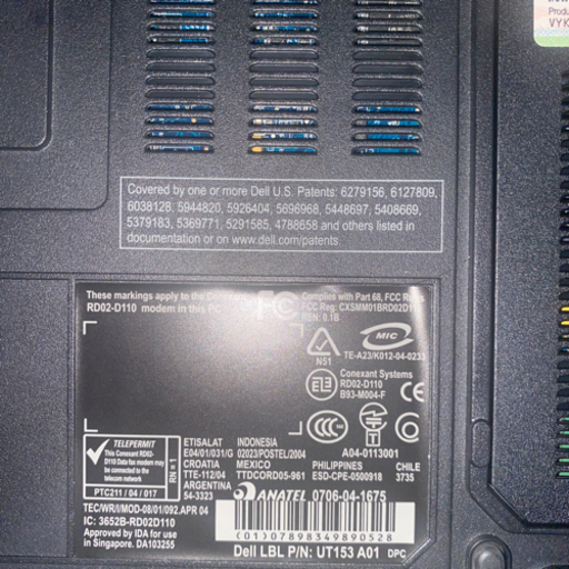 未使用。Dellノートパソコン　