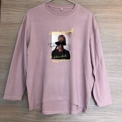 150 GU ジーユー ロングTシャツ ピンク 長袖 Tシャツ ...