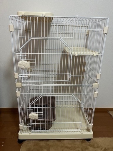 猫用2段ケージ 猫用トイレ 爪とぎ 猫用コタツ こたつ 全セット5000円