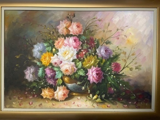 大きなサイズの美しいバラの絵画