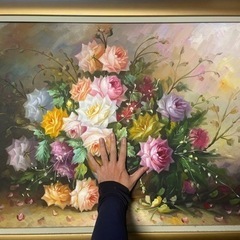 大きなサイズの美しいバラの絵画の画像