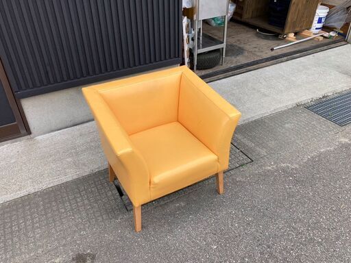 黄色一人掛けソファー  応接用 ダイニング  イス