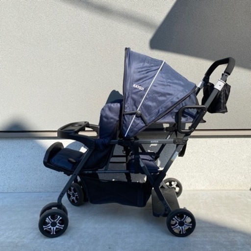 【明日5/27(土)引き取り限定10000円までお値下げします】KATOJI ２人のりベビーカー　２人でゴー