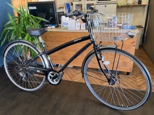 【LEDオートライト】6段変速　27インチ自転車　ブラック