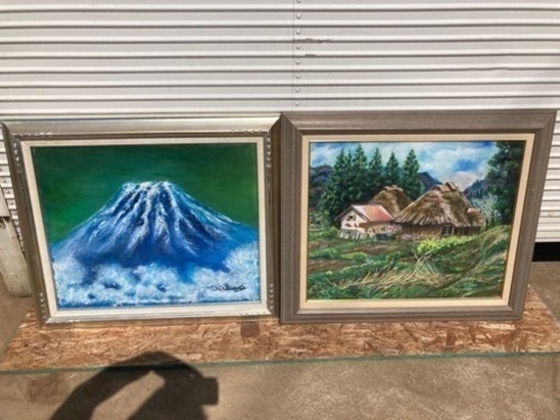 油絵4枚セット　額付き　910×600
