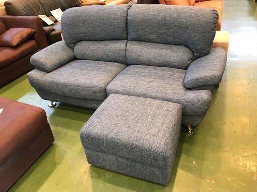 【愛品館八千代店】ニトリ　3人用布張りソファ+スツール　(NポケットA8)