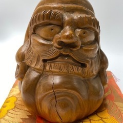 だるま　時代物　縁起物　達磨大師　木彫りの画像