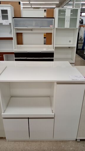 ★ジモティ割あり★  レンジ台 白 H89×D40×W90 クリーニング済み TJ783