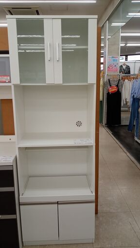 ★ジモティ割あり★  食器棚 白 H178×D39.5×W60 クリーニング済み TJ785