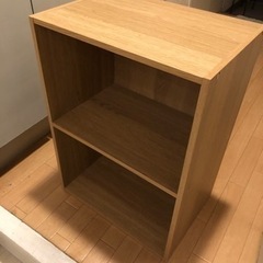カラーボックス2段　ナチュラルウッド
