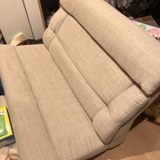 【連絡ないため受付再開】2人がけソファー　首部3段階変更できます。ほとんど使用してません。