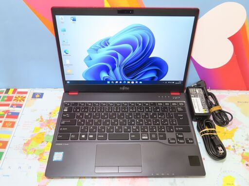 JC0457 富士通 LIFEBOOK U937/R FMVU09013 Win11 良品 office2019 レッド色