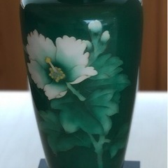 七宝焼 花瓶台座付き 骨董品の画像