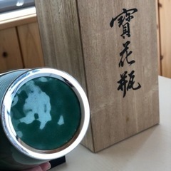 七宝焼 花瓶台座付き 骨董品の画像