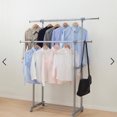 縦横に伸縮できるダブルタイプハンガーラック　ロビン(EX ダブル)