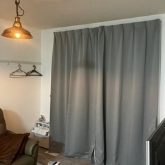 カーテン / グレー 230cm レースセットの画像