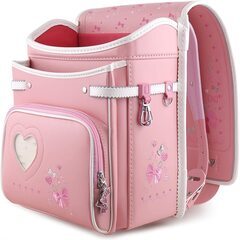 【新品】大人気 女の子ランドセル リボンモデル 大容量 軽量 撥水 6年保証 全国送料無料 スクールバック 小学生通学カバン ライトピンク②の画像
