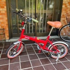 折りたたみ自転車　16インチ　赤