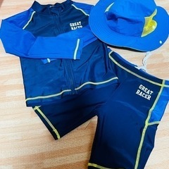値下げ　水着120サイズ&スイムハットのセット