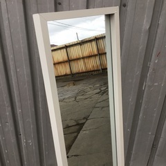 鏡　白い木枠の姿見の画像