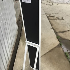 鏡　白い木枠の姿見の画像