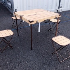 🎀キャンセルのため再募集⭐️キャンプ用　折りたたみテーブル&イス　アウトドア　椅子　キャンプ　4人用🎀の画像