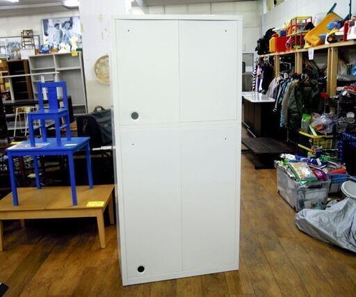 Ceha A4スチール書庫 両開き 上置き+下置きセット オフィス家具 カギ付き 幅88cm 高さ185.5cm 札幌市 厚別区