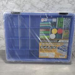 128k 【未使用品】【割れあり】JEJアステージ パーツストッカー ブルー 付属仕切板15枚付き [W約49×D約36.5×H約7.8cm] PS500 小物収納 釣り具 道具箱 日本製の画像