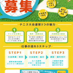 ＼テニス好き必見／ 未経験者ＯＫ！シフト自由！テニス大会運営スタ...