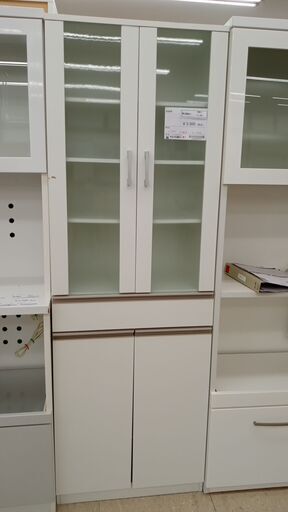 ★ジモティ割あり★  食器棚 白 H180.5×D41×W58 クリーニング済み TJ791