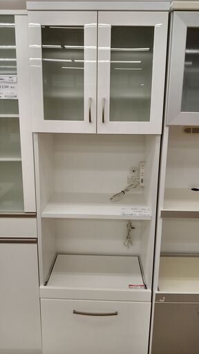 ★ジモティ割あり★  食器棚 白 H178×D40×W59.5 クリーニング済み TJ792