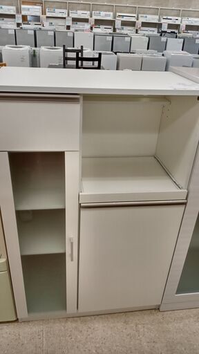 ★ジモティ割あり★  レンジボード 白 H118×D40×W75 クリーニング済み TJ780