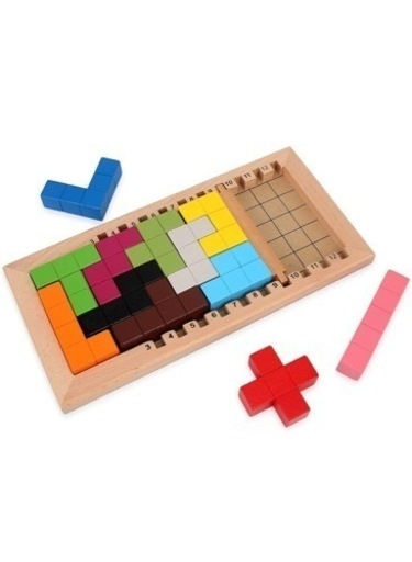 【新品】 知育玩具 パズルゲーム 木製のおもちゃテトリ 積み木 型はめ テトリス おもちゃ 教育 形合わせ