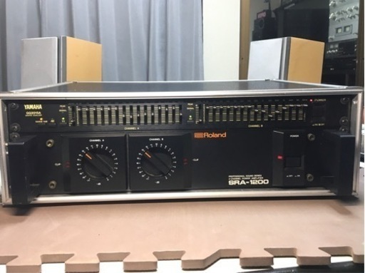 【決まりました】ローランド　パワーアンプ　SRA-1200 / ヤマハ　グラフィックイコライザー　GQ2015A 2台セットケース付