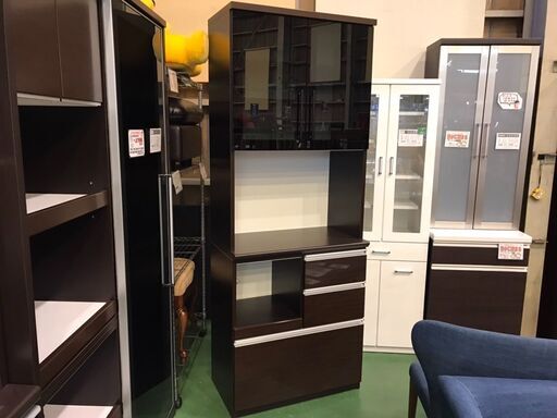 【愛品館八千代店】松田家具　2枚扉キッチンボード　ブルワーレンジ