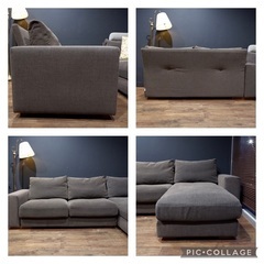 ☑️メル売約済　超極上マルイチセーリング30万左右切替可　高級フェザーコーナーソファーの画像