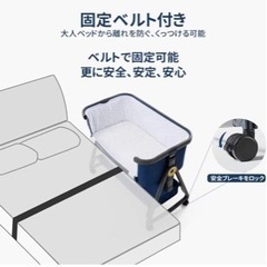 HZDMJ ベビーベッド [グレー] 蚊帳に穴あり