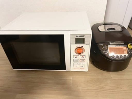 SHARP 電子レンジ TIGER炊飯器 セット 中古 美品