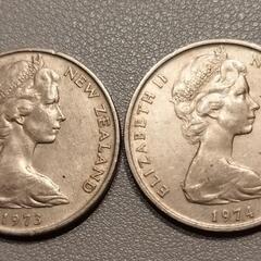 ニュージーランド 旧20セント貨幣2枚 キウィの画像
