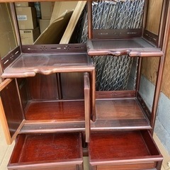 貴重紫檀 茶箪笥 飾り棚の画像