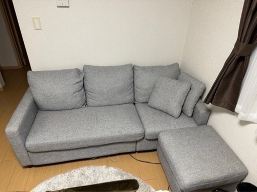 カウチソファ　グレー