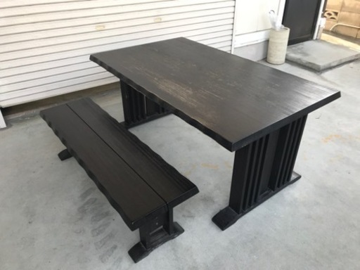 【商談中】☆ダイニングテーブル&ベンチチェア 2点セット　ブラック　モダン