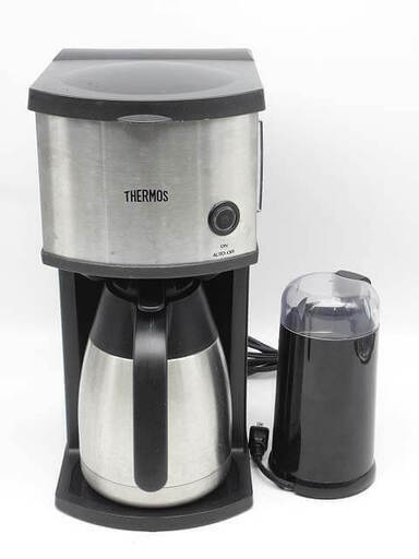 ss5044　サーモス　真空断熱ポット　コーヒーメーカー　1L　ECE-1000　THERMOS　ステンレスブラック　メリタ　コーヒーミル付き　保温ポット　ドリップ　珈琲　たっぷり