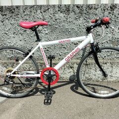 売約済みですm(_ _)m【札幌市内配達無料】【防犯登録料込】中古車　GRAPHIS　後ブレーキシュー新品　24インチ　ジュニア用　6段切替