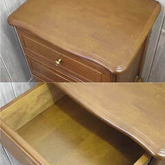 ss5048　脚付きチェスト　3段　木製　ダークブラウン　引出3杯　コンソールチェスト　サイドチェスト　収納家具　幅48cm　引出収納　リビング収納　キャビネット　電話台　ベッドサイドの画像