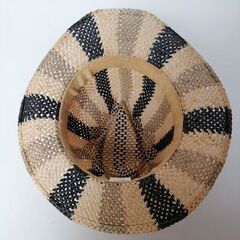 ブルーの縞が粋な帽子の画像