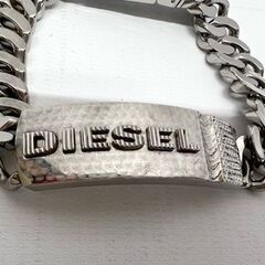 ディーゼル DIESEL メンズ チェーンブレスレット ロゴバックル シルバーカラー ステンレススチール アクセサリー 喜平ブレス ☆ 札幌市 豊平区 平岸の画像