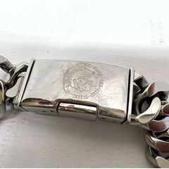 ディーゼル DIESEL メンズ チェーンブレスレット ロゴバックル シルバーカラー ステンレススチール アクセサリー 喜平ブレス ☆ 札幌市 豊平区 平岸の画像