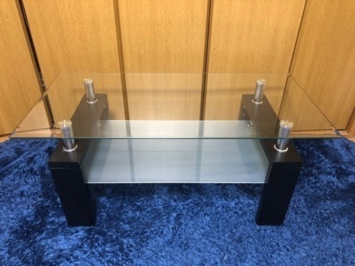 ガラステーブル　幅98cm×奥行48cm×高さ43cm